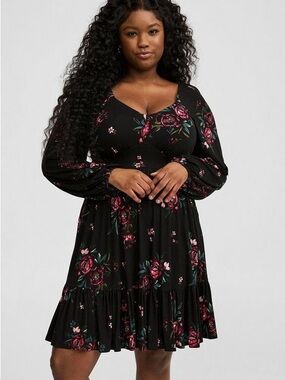 Torrid Mini Super Soft Tiered Skater Dress Sz 3 plus